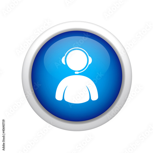 Illustration: communication man in information center communication man in information center