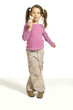 portrait of little girl with a lollipop