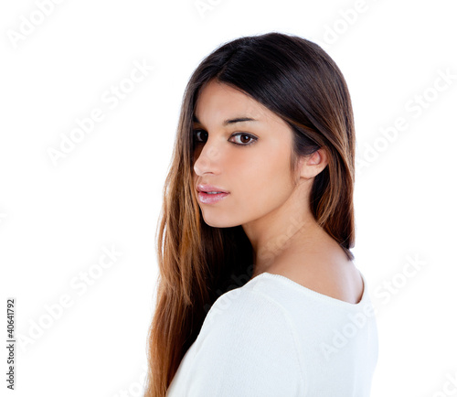 Foto: Asian indian profile girl brunette portrait Asian indian profile girl brunette portrait