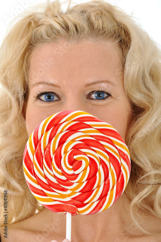 Photo: Junge Frau mit Lolli Junge Frau mit Lolli