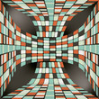 seamless pattern with 3D ribbon consisting of tiles