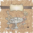 vintage postcard of a couple in a cafe