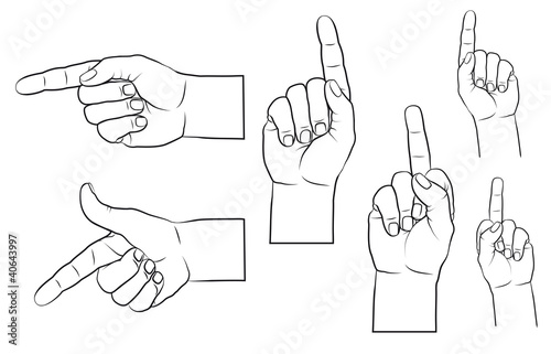 Vector: Stinkefinger, zeigende Finger Stinkefinger, zeigende Finger