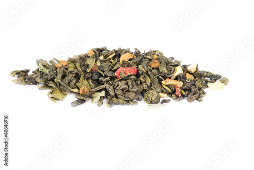 Photo: Some green tea with strawberry and citrus fruit Some green tea with strawberry and citrus fruit