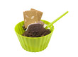 cup with chocolat ice cream and cookies, isolated cup with chocolat ice cream and cookies, isolated