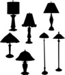 Lamp silhouette collection - vector Lamp silhouette collection - vector