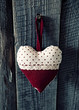 Heart on the wood background