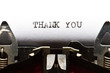 typewriter with text thank you