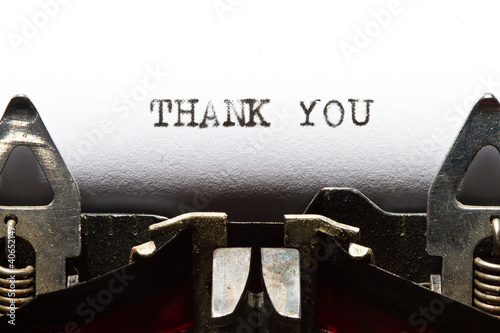 Photo: typewriter with text thank you typewriter with text thank you