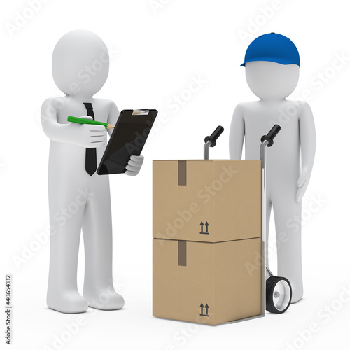 Illustration: businessman package delivery businessman package delivery