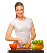 Young woman with fruits
