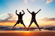 Senior Couple Enjoying Sunset at the Beach