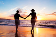 Senior Couple Enjoying Sunset at the Beach