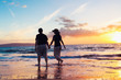Senior Couple Enjoying Sunset at the Beach