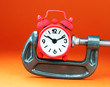Rocking Red Clamped Clock