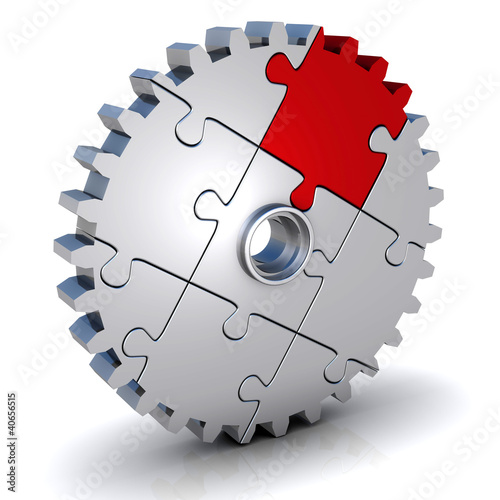 Illustration: Zahnrad als Puzzle Zahnrad als Puzzle