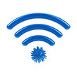 Unsecured wireless hotspot , isolated on white