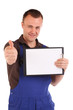Handwerker mit Textfreiraum