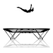 silhouette of gymnast jumping on trampoline