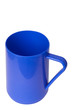 Blue plastic cup on white background Blue plastic cup on white background