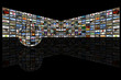 Media Room on perspective and world Globe