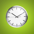 clock isolated over green background