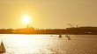 Sailing boat in the sea at sunset Sailing boat in the sea at sunset