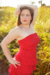 Woman in a red dress