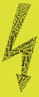 High voltage sign. Text illustration on yellow. Danger concept