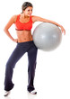 Woman with a Pilates ball