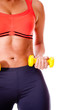 Woman exercising with weights