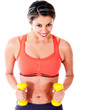 Woman exercising with weights