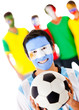 Group of footballs fan
