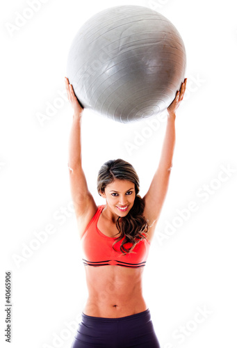 Photo: Woman with Pilates ball Woman with Pilates ball