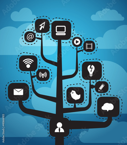 Vector: Modern social media abstract scheme Modern social media abstract scheme