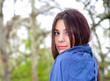 Portrait of cute teenage girl in spring park Portrait of cute teenage girl in spring park