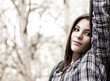 Portrait of cute teenage girl in spring park Portrait of cute teenage girl in spring park