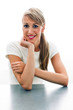 Mujer rubia sonriente Mujer rubia sonriente