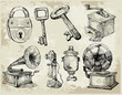 Set of Hand Drawn Antique things