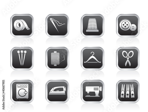 Vektor: Textile objects and industry icons - vector icon set Textile objects and industry icons - vector icon set