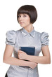 business woman with the book in hands business woman with the book in hands