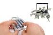 Man calculate earnings over the internet