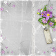 vintage  background  with spring flowers for congratulation