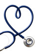 A stethoscope in the shape of a heart