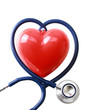 A stethoscope in the shape of a heart