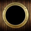 wood background with porthole