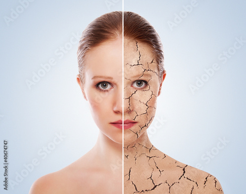 Photo: concept of cosmetic effects, treatment and skin care. face of y concept of cosmetic effects, treatment and skin care. face of y