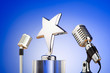 Vintage microphone against the background Vintage microphone against the background