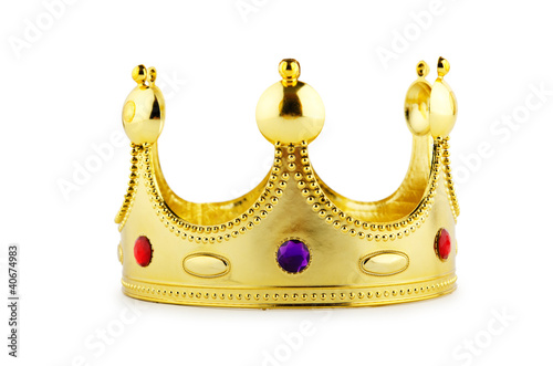 Photo: Gold crown isolated on the white Gold crown isolated on the white