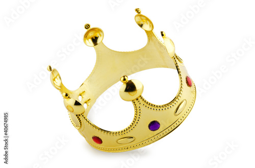 Photo: Gold crown isolated on the white Gold crown isolated on the white